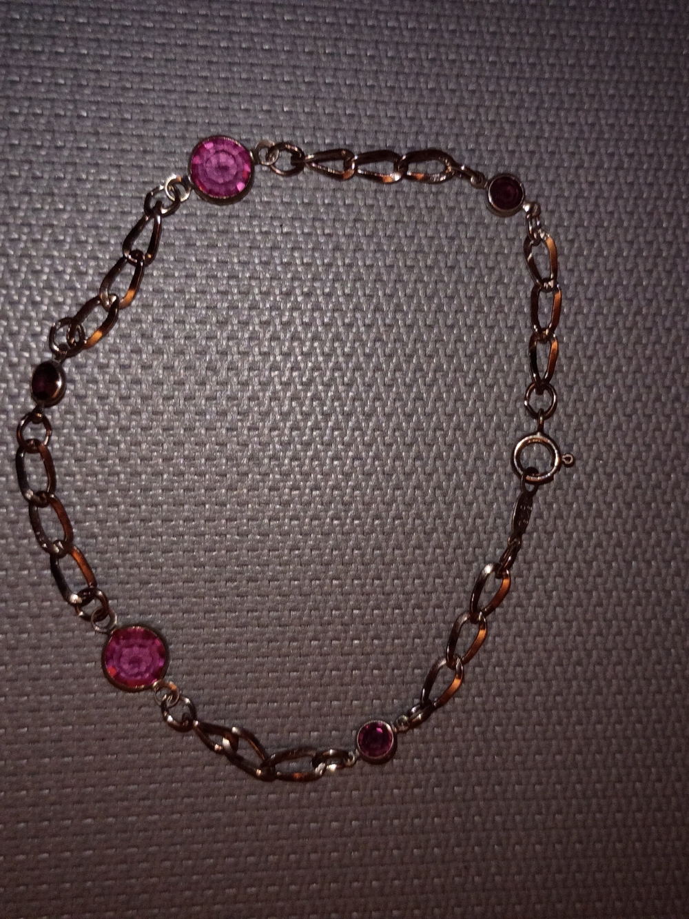 Delicate Pink Crystal Chain Bracelet